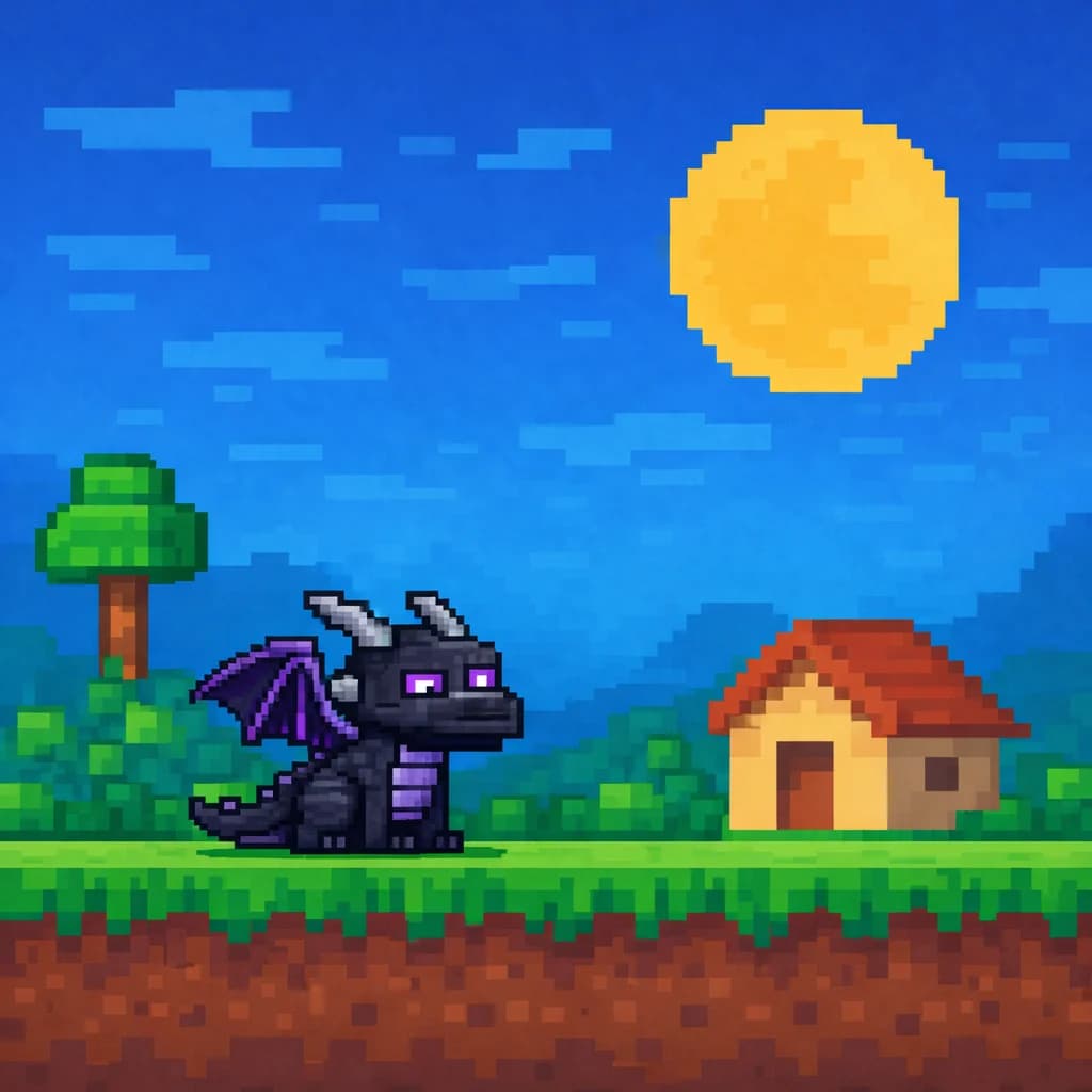 Dragão pequeno representando o plano Minecraft Básico