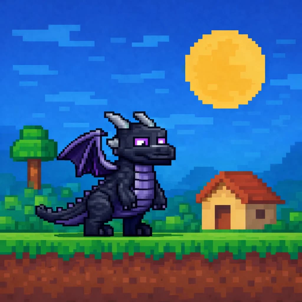 Dragão médio representando o plano Minecraft Pro